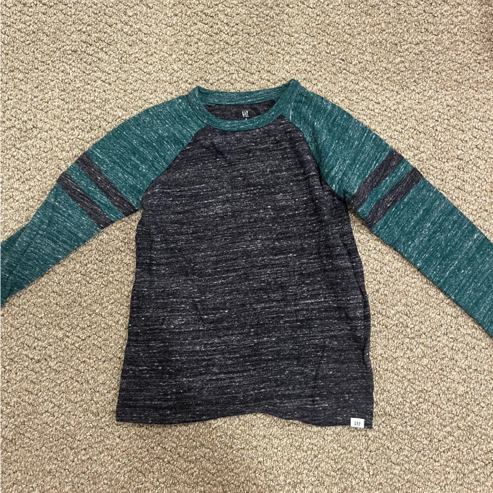 GAP Kids Teal and Charcoal Long Sleeve Tee - super soft